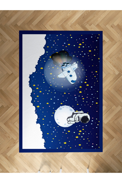 MEKTA HOME BEBEK VE ÇOCUK ODASI Astronot ve Spacex Desenli Halı