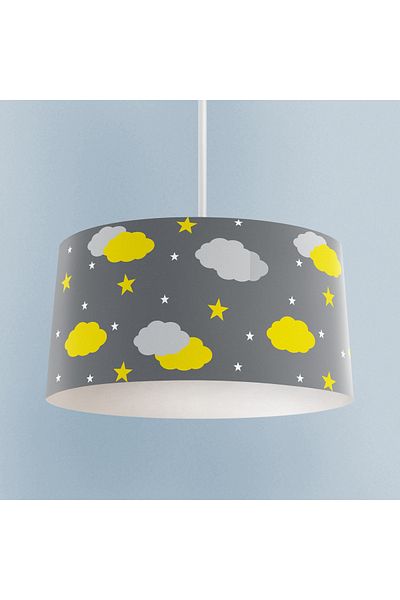 MEKTA HOME BABY AND KIDS ROOM Gray Yellow Cloudy Star Patterned Chandelier