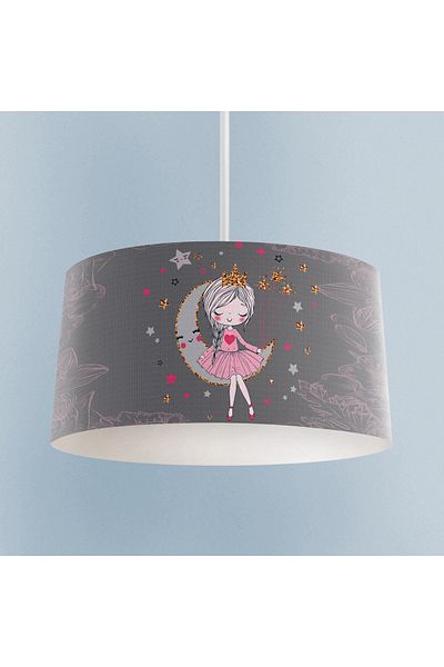 MEKTA HOME Gray Chandelier with Pink Motif for Girl - Baby and Children's Room Sitting on the Moon
