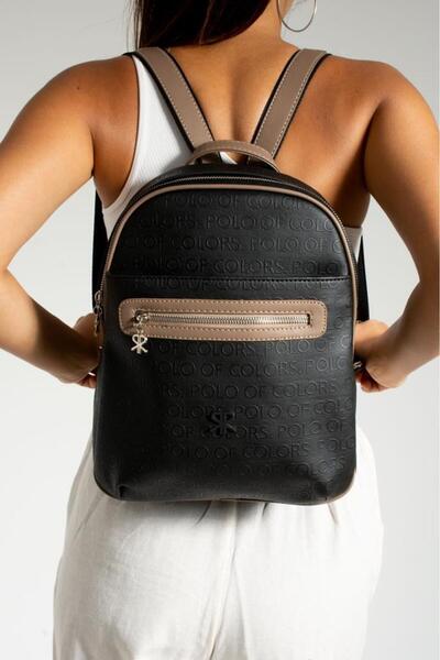 ImPolo Rucsac de damă Maya Black SandGophage Print Dimensiune 35x28