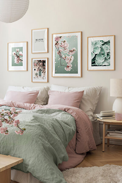 Artavessa 5 Parça Ahşap Çerçeve Görünümlü Mdf Tablo Seti