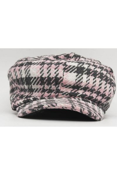 şapkadan Women's Cap Woolen Patterned Floppy Hat Pink