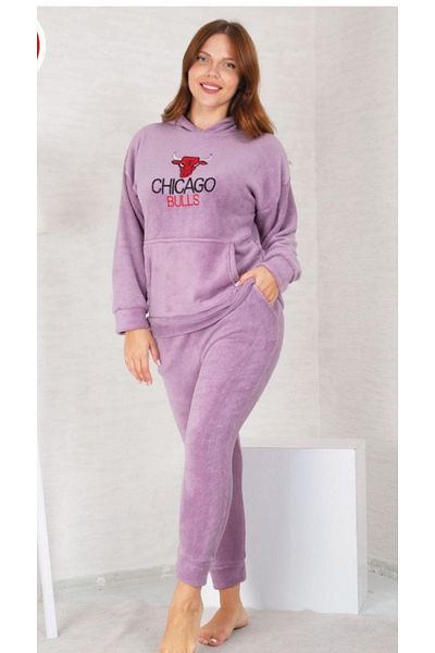 mervemoda Γυναικεία φόρμα Lila soft soft υψηλής ποιότητας διπλή φόρμα.