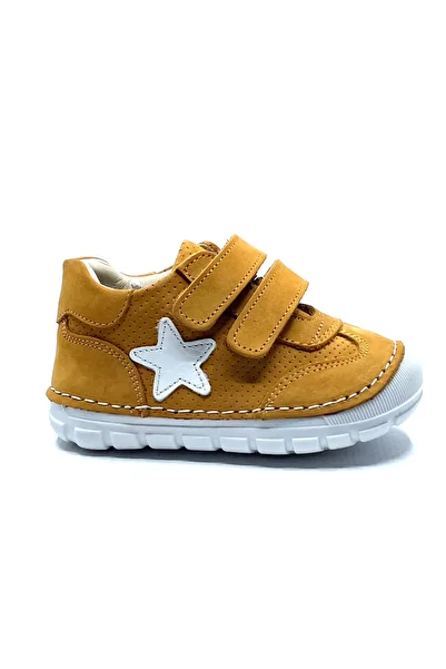 GOOFY Leather Orthopedic Sole Star Detailed Baby Boy First Step Shoes