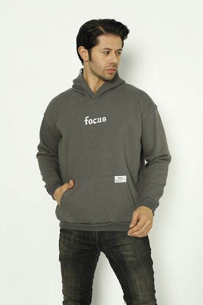 Focus Oversize Φούτερ με στάμπα Focus Oversize με κουκούλα