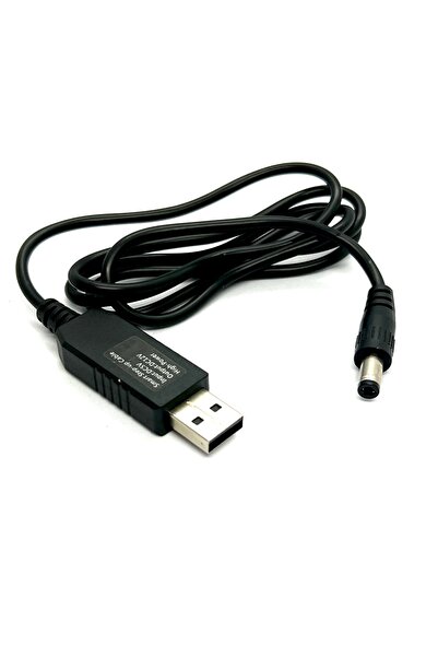 boblov USB DC Dönüştürme Kablosu 5V 12V voltaj Yükseltme Kablosu 5.5x2.5mm Usb to DC smart step-up cable