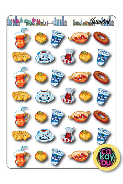 cakaybu Set de autocolante tradiționale din Istanbul 1 foaie A5