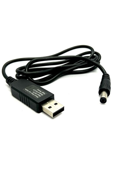 boblov USB DC Dönüştürme Kablosu 5V 12V voltaj Yükseltme Kablosu 5.5x2.5mm Usb to DC smart step-up cable