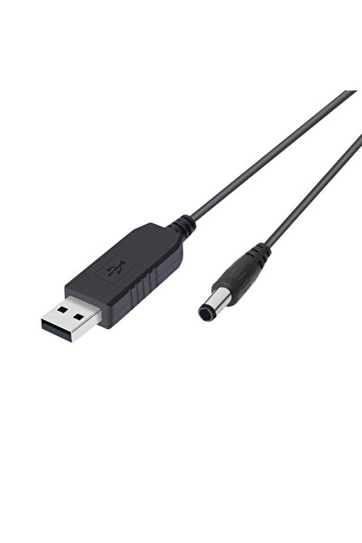 boblov USB DC Dönüştürme Kablosu 5V 12V voltaj Yükseltme Kablosu 5.5x2.5mm Usb to DC smart step-up cable