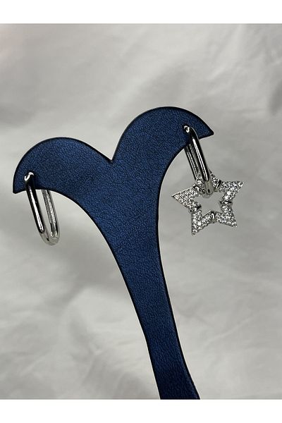 ismim bijuteri Single Star Hoop Earring