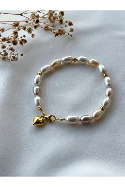 DURAN TAKI TASARIM Hakiki İnci Altın Kaplama Gümüş Bileklik