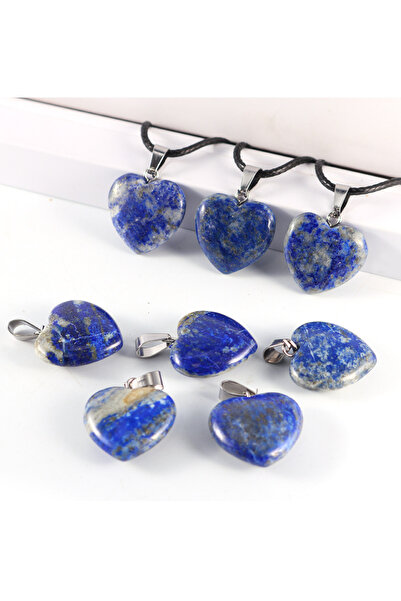 NBS Beautiful Naturel Stones Lapis Lazuli Kolye Kalp Doğal Taş ( Pozitif Enerji , Yaşam Enerjisi )