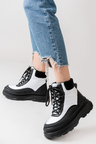 SadiasSpyder Kadın Paraşüt Kumaş Kaymaz Taban Kar Botu