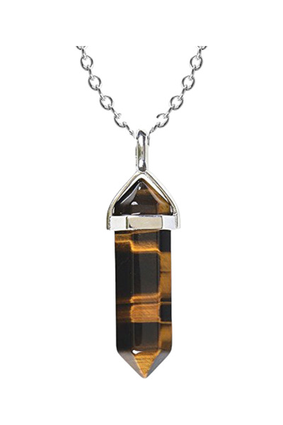 NBS Beautiful Naturel Stones قلادة عين النمر من الحجر الطبيعي الحقيقي (بما في...