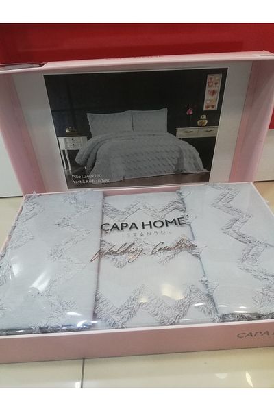 Çapa Home Gift Diversity Daily Double Personal Pillow Covers 3 Pieces Pike Model Bed Cover Set