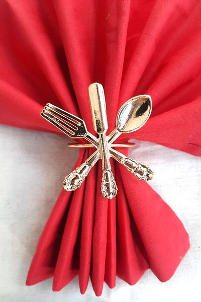 Emtory Home 12 Διακοσμητικά χρυσά δαχτυλίδια χαρτοπετσέτας σε στυλ φαγητού - Δαχτυλίδια χαρτοπετσέτας για τραπέζια Πρωτοχρονιάς