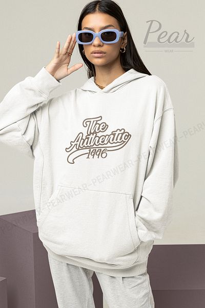 Pear Wear Hanorac oversize pentru damă, imprimat autentic