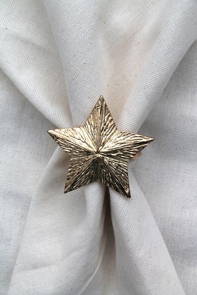 Emtory Home 12 Διακοσμητικό χρυσό Star Nova Δαχτυλίδι Χαρτοπετσέτας - Κρεμάστρα Χαρτοπετσέτας