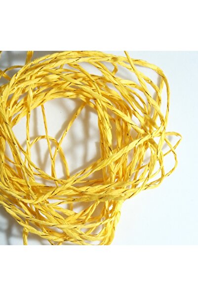 Eskişehir hobi sanat خيط تغليف فضي بطول 5 أمتار، خيط ورقي، خيط ديكور، لون أصفر