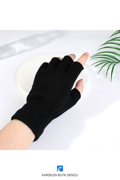 Kardelen Butik Denizli Elastic Solid Color Gloves For Women And Men