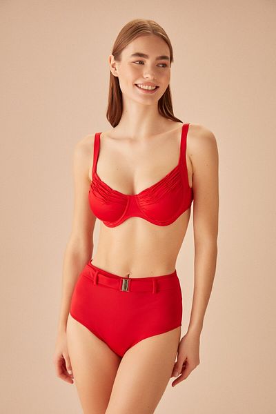 SUWEN Gathered Underwire Bikini Top