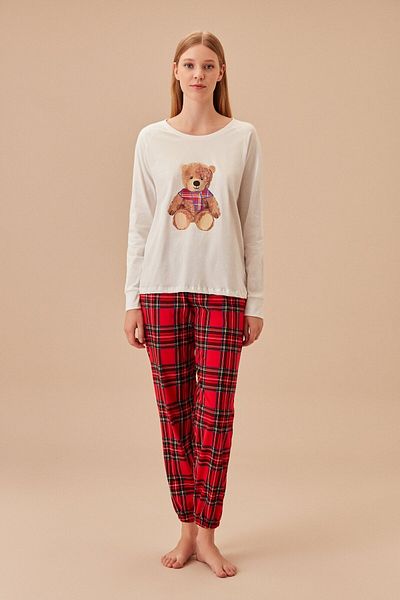 SUWEN Teddy Bear Pajama Set