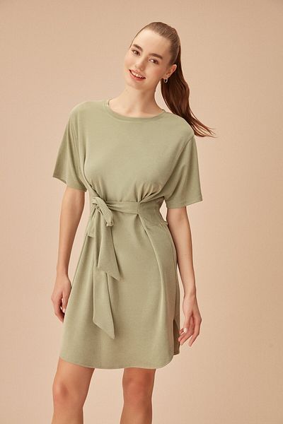 SUWEN Fit Life Fashion Dress - KHAKI