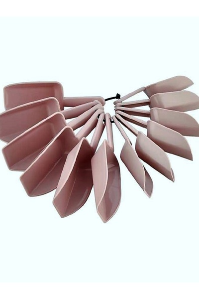 BİODATA 12 Adet Baharat Ve Erzak Küreği 13cm Baharat Şeker Un Küreği Hazne: 4...