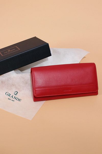 Grande 100% Haqqında Cabaran Red Leather Wallet