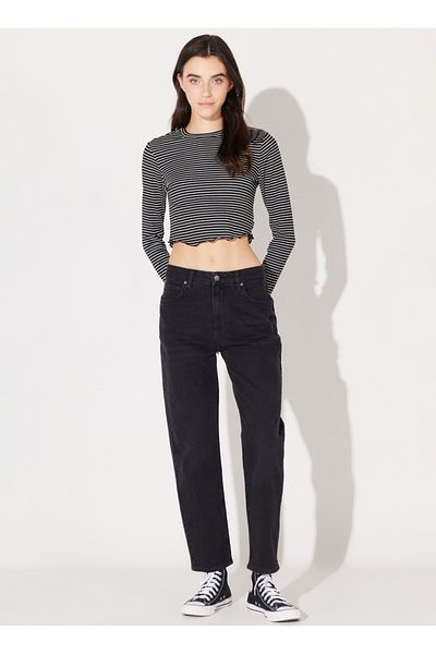 Lee Dunkelblaue Damen-Jeanshose mit hoher Taille und normaler Passform L30U01758