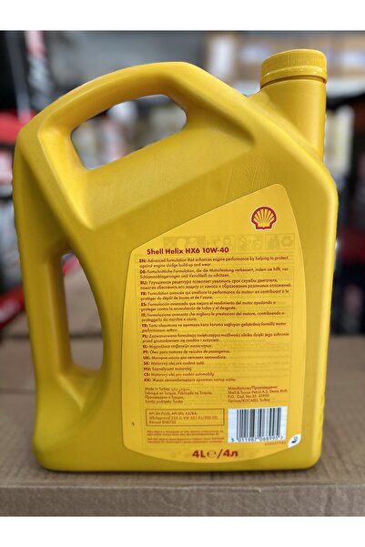 SHELL HELİX MOTOR YAĞ 10W40 HX6 4 LT.