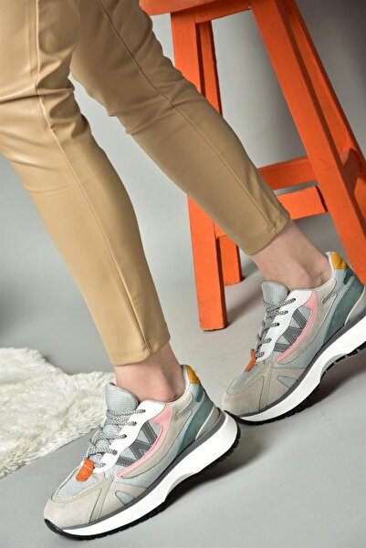 Fox Shoes R312511002 Gray Suede Women's Sports Shoes Sneakers