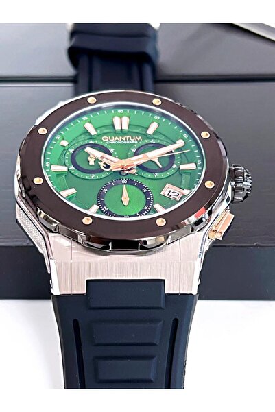 Quantum HNG1082.371 Inner Functions Active 10 Atm Anti Allergic Silicone Watchband Men's Wrist Watch+Wristband