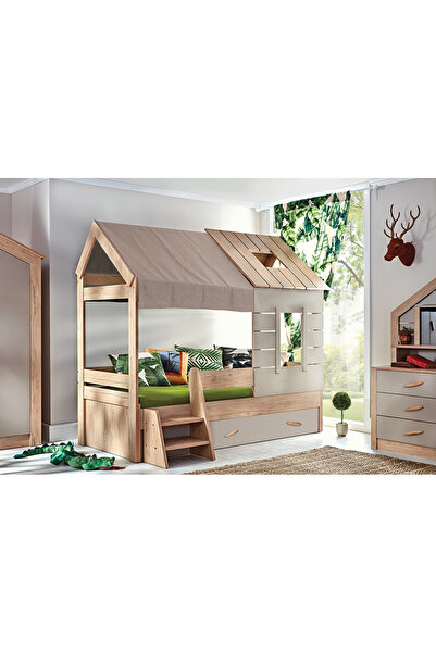 CAPLOONBA My House Çatılı Karyola 90*200 + Sandıklı