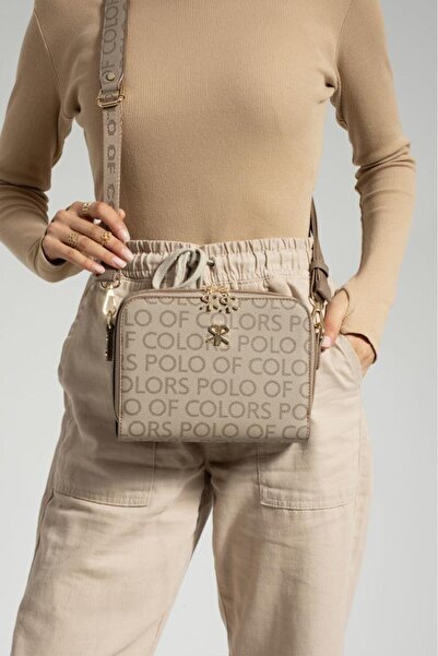 ImPolo Γυναικεία τσάντα ώμου και χιαστί με στάμπα Impolo Beti Mink - Διαστάσεις 16x21