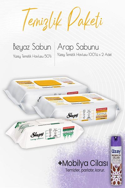 Sleepy Düvenci Cleaning Package 12 (2 pieces of 100 pieces, 1 piece of 50 pieces and Furniture Polish)