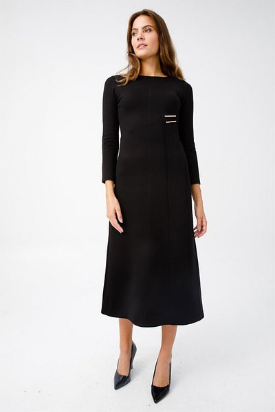 Esswaap Asymmetrical Cut Snap Detail Dress Black