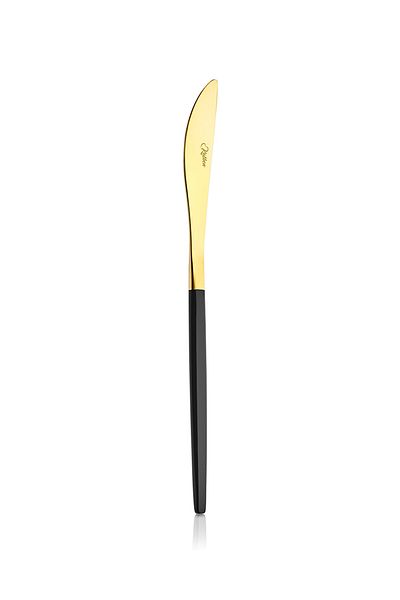 kalben Amore Black Touch Titanium Shiny Gold 12 Piece Dessert Knife