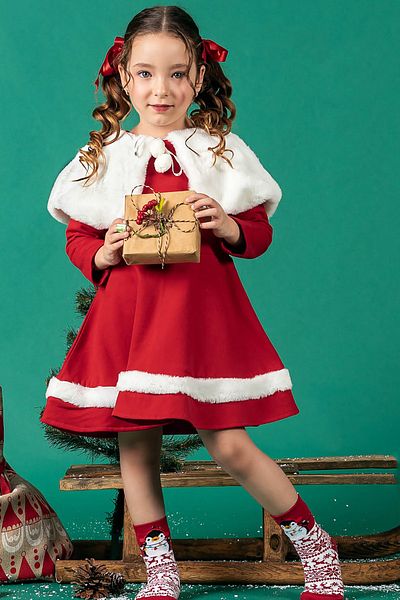 Beniizle Bolerolu Girl's Christmas Dress