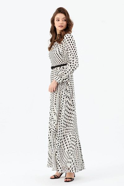 Esswaap Printed Point Patterned Dress Black