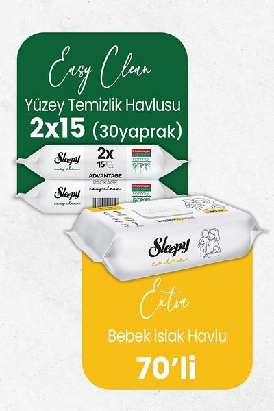 Sleepy 70' Wet Baby Wipes and 30' Cleaning Towel
