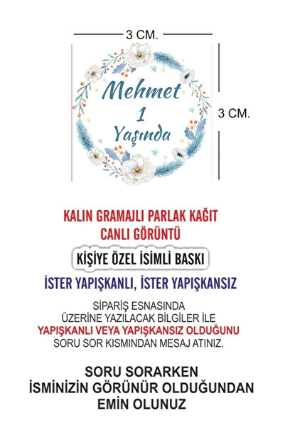 starmoods aksesuar Etiket Bebek Doğum - Yeni Doğan - Doğum Günü Kız Erkek Beb...