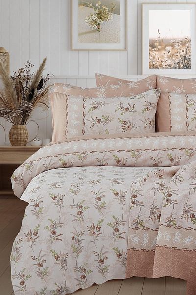 Cotton Life Комплект завивка за единична завивка Florens Coffee - 70% памук, 30% песок