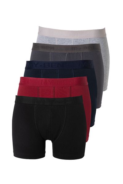 MyBen Cotton and Lycra Premium Ultra Comfortable Full Lycra Compact Combed Cotton 5-Piece Boxer B-900