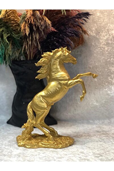 Dekoromi Dekoratif Şahlanan At Heykel Biblo 31x24 Cm