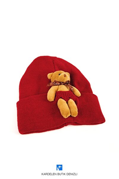 Kardelen Butik Denizli Teddy Bear Beanie for Children (Ages 7-12)