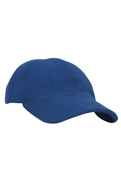 şapkadan Γυναικείο μπλε μάλλινο χειμερινό καπέλο μπέιζμπολ