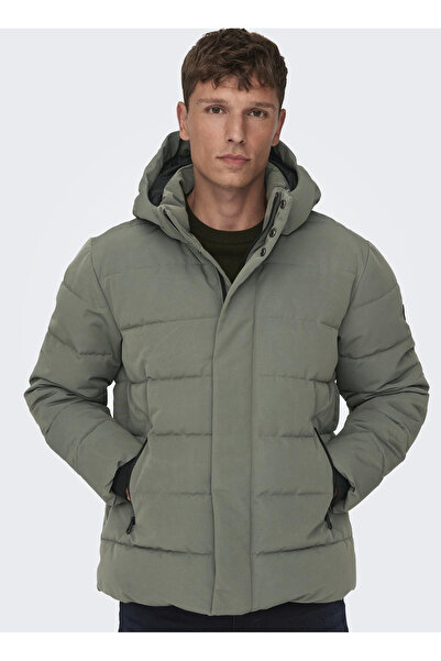 Only & Sons Чоловіче сіре пальто-пуховик 22019598 ONSCAYSON