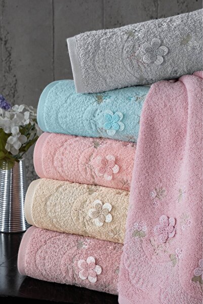 Fiesta |50x90 Cm | Kutulu | Erva| 3D Nakışlı | %100 Bukle |Çok Renkli| 6 Adet...