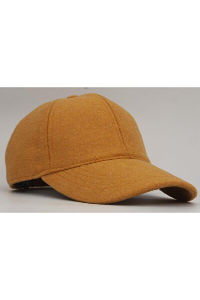 şapkadan Women's Yellow Wool Winter Baseball Cap Hat